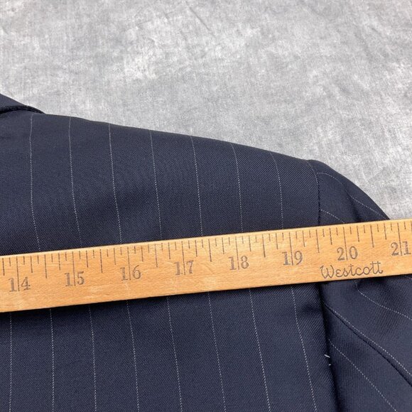 Hickey Freeman Blazer Men 44L Blue Loro Piana Super 120s Wool Classic USA VTG - Picture 7 of 16